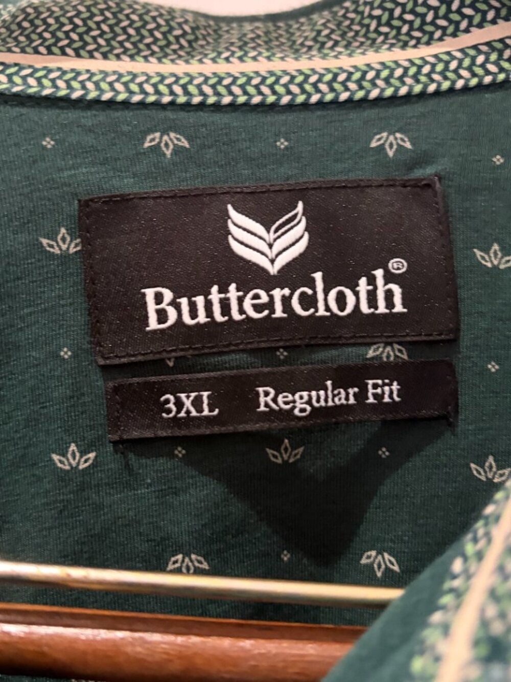 Buttercloth Long Sleeve Button Down Green Shirt Size 3XL Geometric Print - Picture 4 of 9